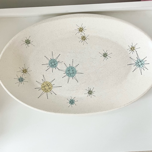 Vintage Atomic Midcentury Franciscan Ware Starburst Oval Serving Dish - Picture 8 of 8